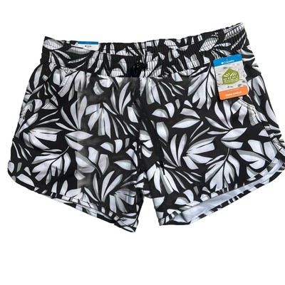 Columbia Bogota Bay Stretch Printed Shorts Black Areca Woman s Size X-Large. NWT