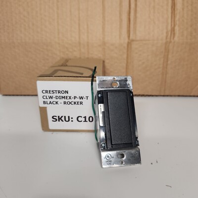 Crestron CLW-DIMEX-P-W-T Wireless In-Wall Dimmer, 120V, Black, Rocker Switch