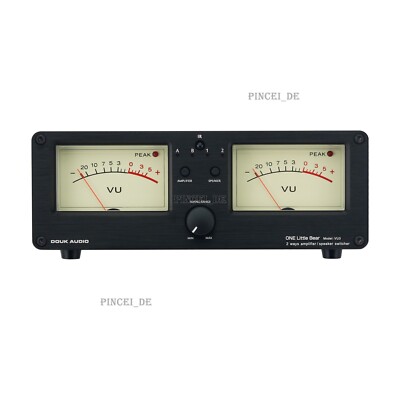 VU3 2-In-2-Out Aluminum Audio Power Amplifier Speaker Switcher w/ Dual VU Meter