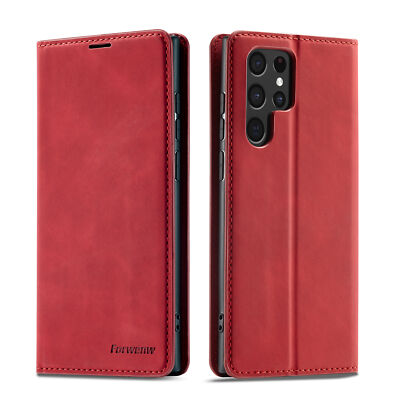 Leather Wallet Magnetic Case For Samsung S24 S23 Ultra S22 Plus S21 S20 Note20 