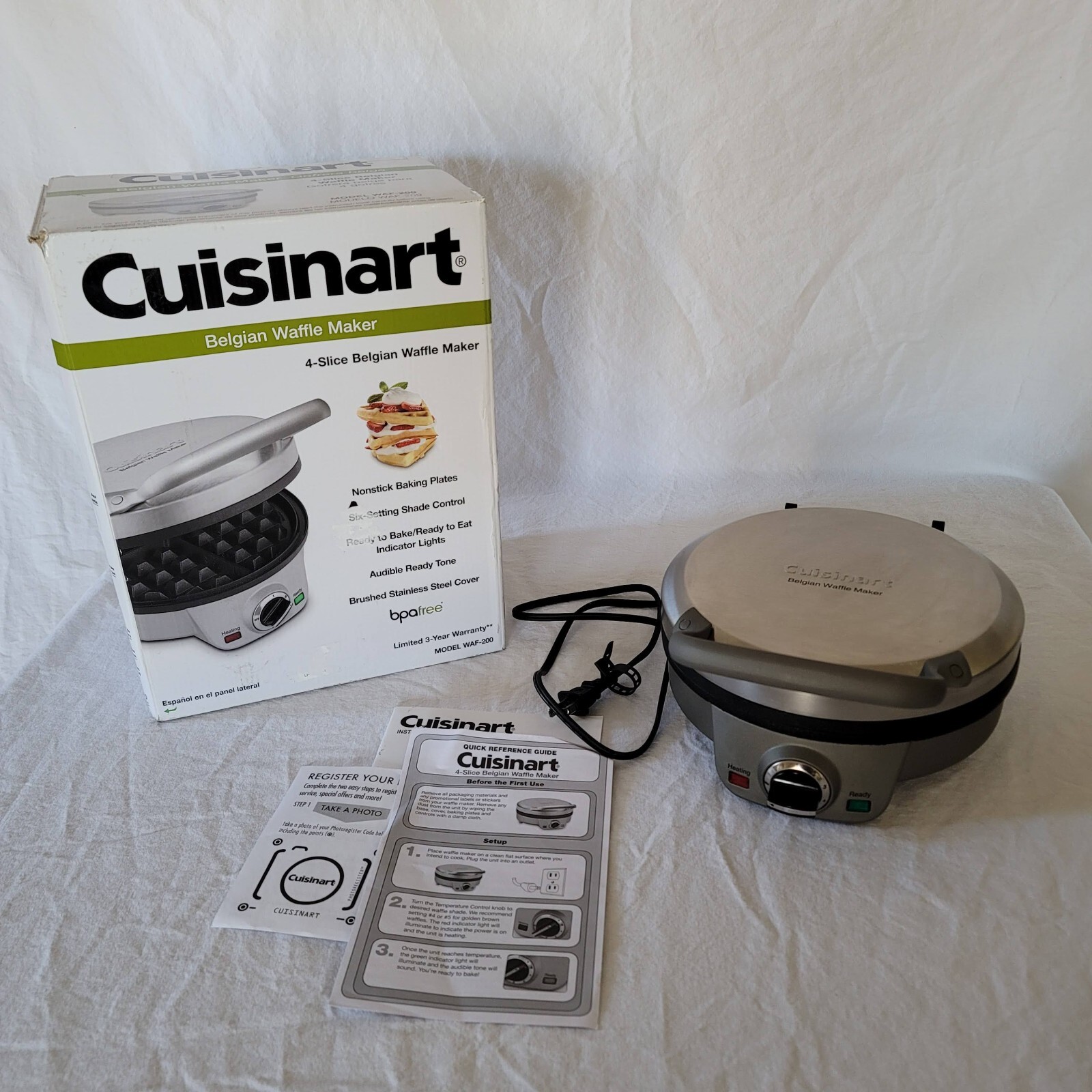 Waffle Iron, Round, Silver (waf-200)