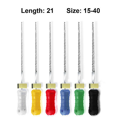 Sky Choice K-Files - 21 mm Length, Assorted Colors Sizes 15-40  w/Rubber Stopper