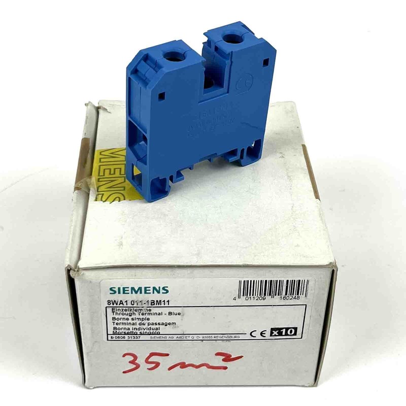 Siemens 8wa1 011-1bm11 Einzelklemme, Reihenklemme 35mmÂ² Blau (8stk.), Ovp