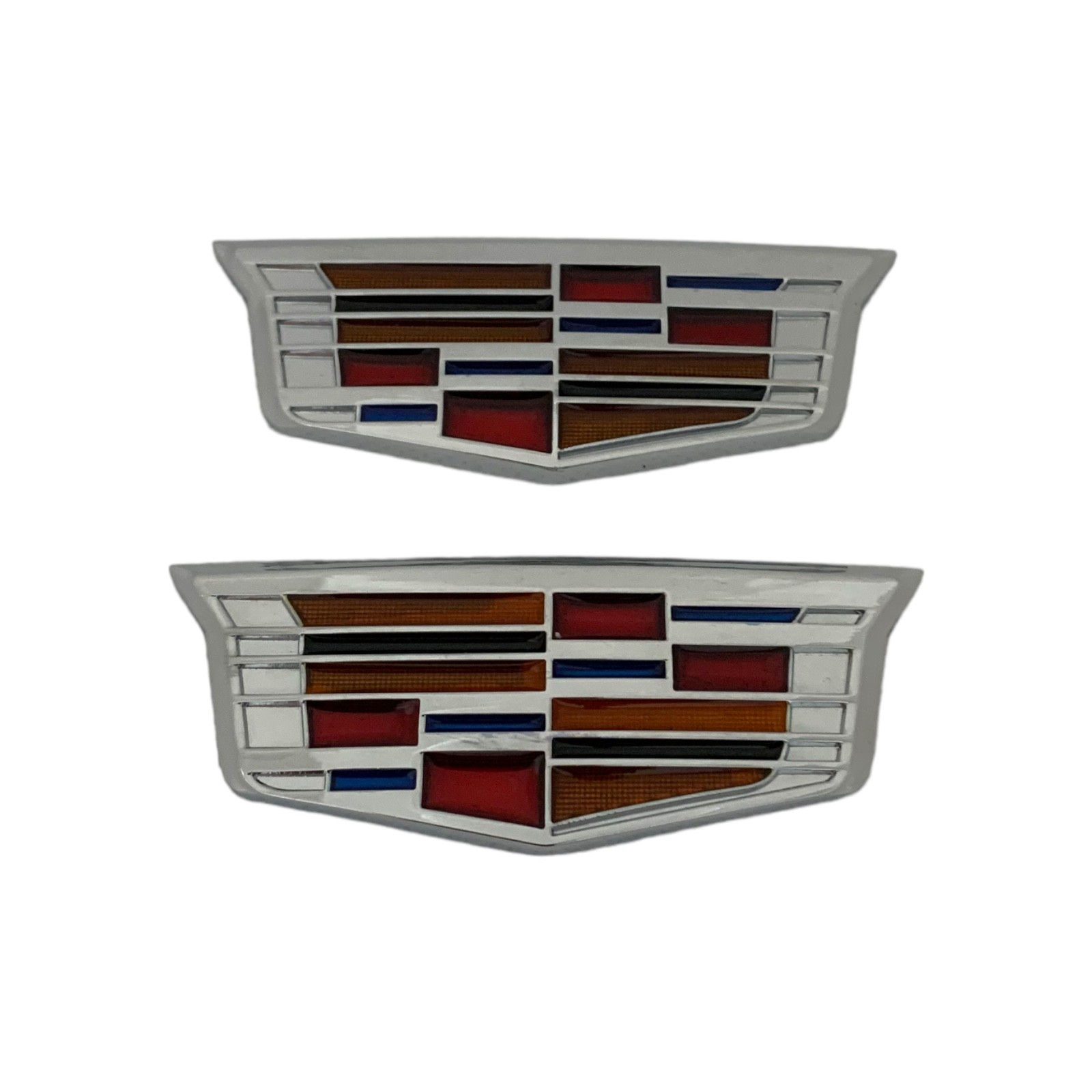 Cadillac Color Shield Emblem 2pcs for Fender or Door Replacement Badge Set Kit