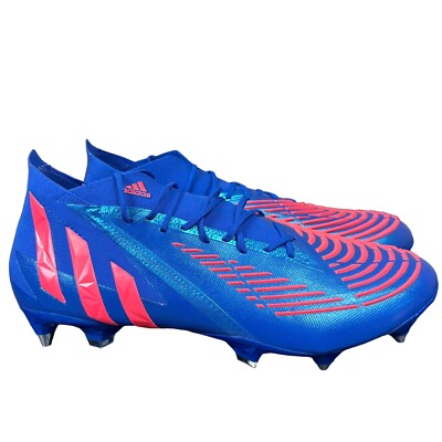 Adidas Men's Predator Edge.1 SG H02965 Blue Red Soccer Cleats Size 13.5