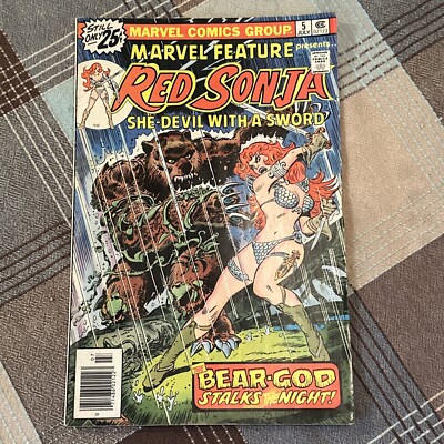 MARVEL FEATURE #5 1975 MARVEL COMICS RED SONJA Bagged & Boarded  
