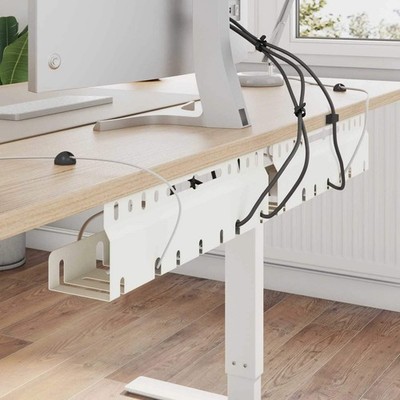 Under Desk Cable Management Tray 2 pcs White 43 x 9 x 11 cm