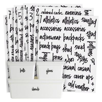 Talented Kitchen 224 Closet Labels for Bins, Baskets and Containers