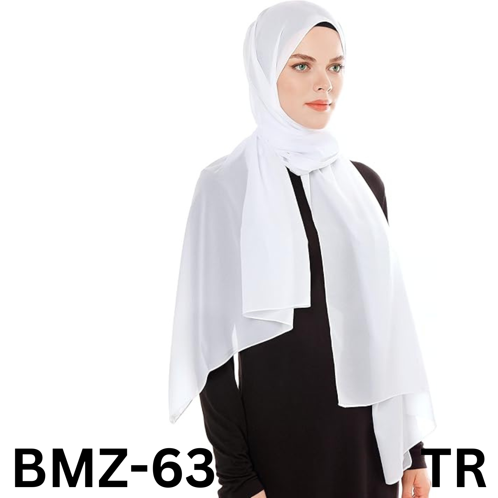 Ayisah Hijab for Women, Chiffon Hijab Scarf - White Hijab Soft Hijabs Scarves