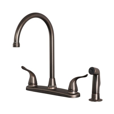 High Arc Kitchen Faucet with Spray Brushed Bronze Finish, Two Handle