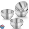 TeamFar Stainless Steel Bowls for Kids, 12oz Metal Baby Toddler Bowls Set of 4, Double-Wall Insulated Kids Bowl for Cereal/Snacks/Soups, Non Toxic, Dishwasher Safe