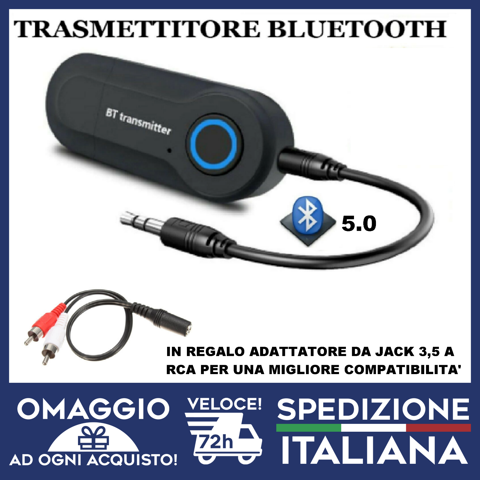 Trasmettitore Bluetooth audio per TV e hifi per cuffie auricolari smartphone