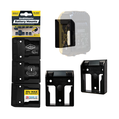 Battery Storage Mounts for DeWalt XR 18v 20v Batteries by