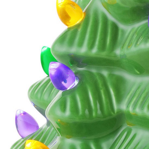 Mr. Halloween Nostalgic Retro Inspired Ceramic Tree w/ LED Lights & Bat Topper