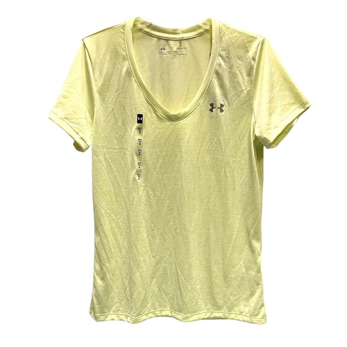 アンダー アーマー Under Armour UA Tech Twist V-Neck レディース シャツ トップス Lime Yellow/Whit NEW Under Armour Women's Tech Twist V-neck Top size M Yellow