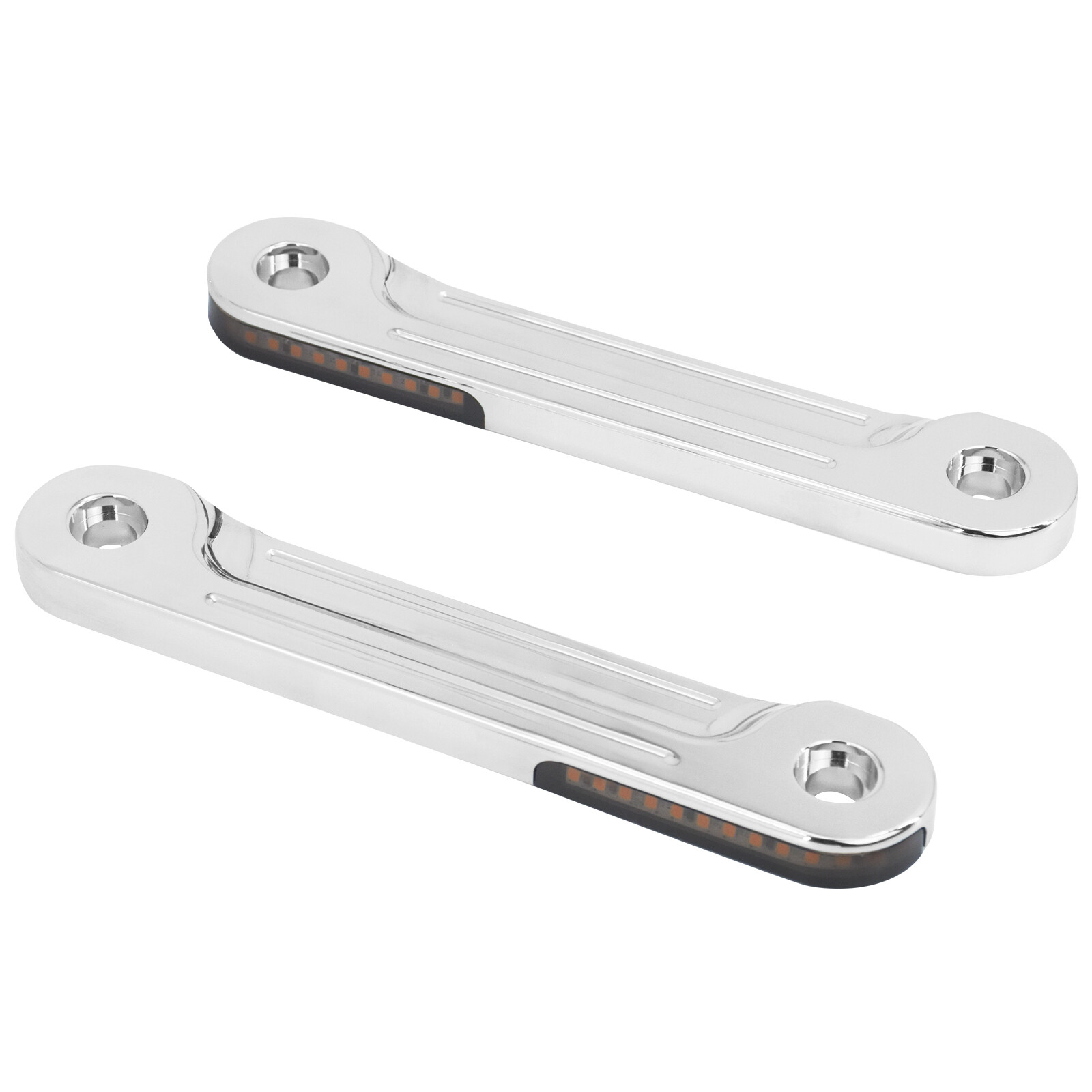 Chrome LED Flush Fork Turn Signal Side Light For Harley Road King Glide 98-2024