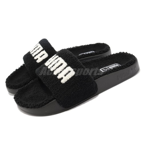 Мужские сандалии унисекс без шнурков Puma Leadcat 2.0 Sherpa Fluff Black White 387314-01