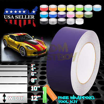 Matte Color Racing Stripes Vinyl Wrap Sticker For Chevy Corvette 25FT / 50FT