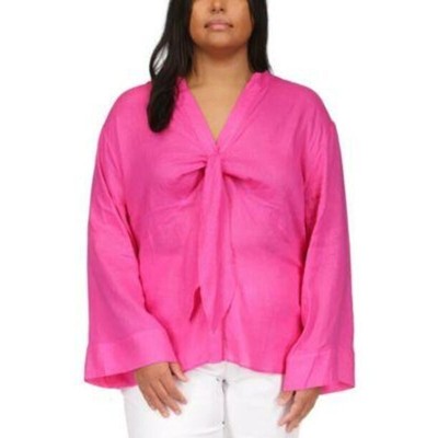 MICHAEL Michael Kors Women's Plus Tied Kimono-Sleeve Blouse Cerise, US 2X