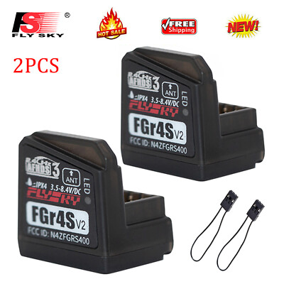 2PCS Flysky FGR4S V2 Receiver for Flysky NB4 PL18 RC Transmitter RC Car RC Boat