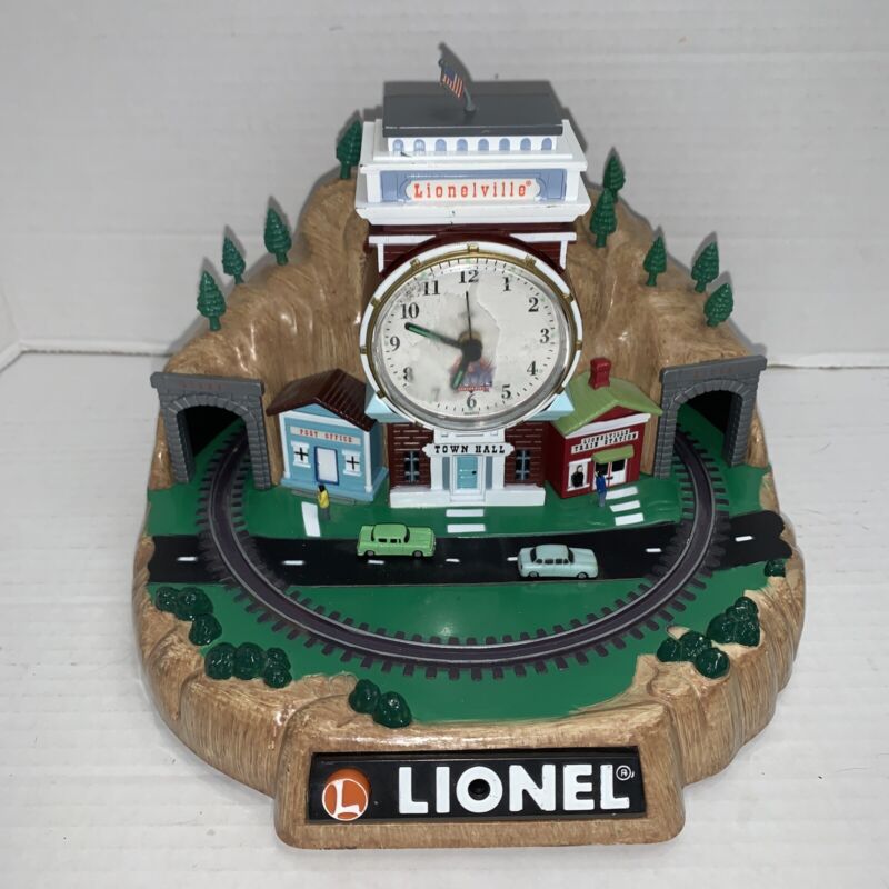 Lionel 100th Anniversary Lionelville Railroad Station Alarm Clock WORKS NO TRAIN