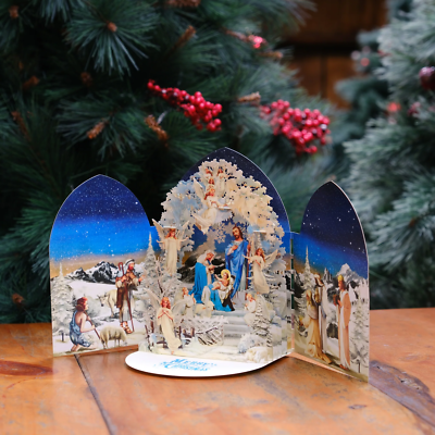 Merry Christmas Amazing 3D Pop-Up Greeting Card The Religious Christmas Nativity