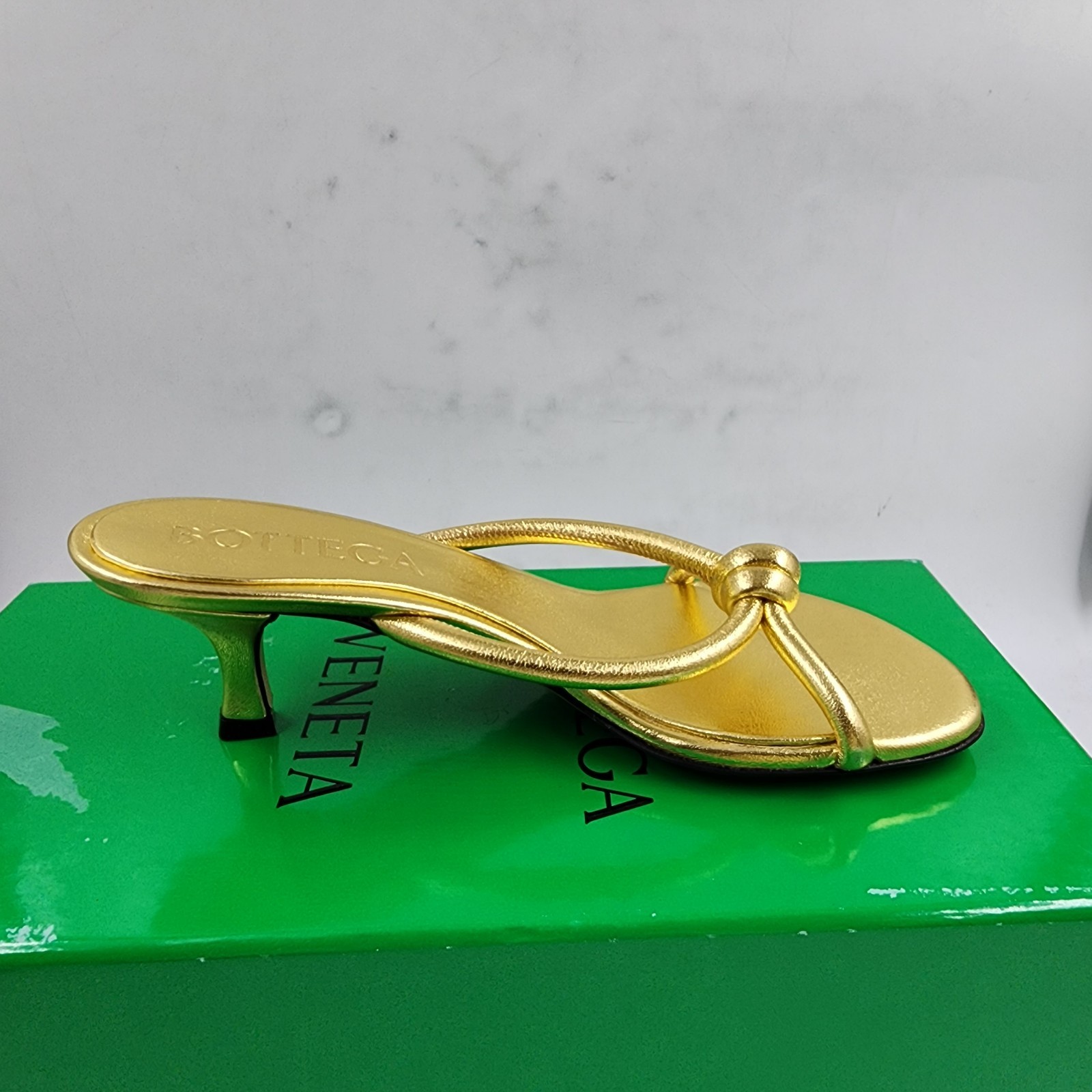 Bottega Veneta Kitten Heel Blink Mule Sandals Women's 35.5