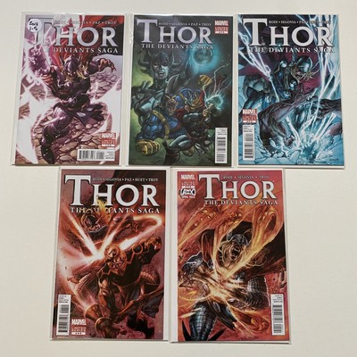 Thor The Deviants Saga 1 - 5 Marvel Comics 2012 Series Complete Full Set NM+