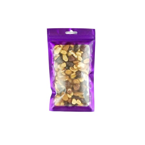 QQ Studio Purple Matte Flat Bags, Mylar Foil Packaging Pouches with Window