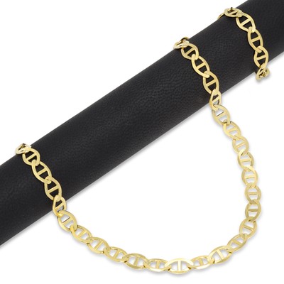 Pre-owned Nuragold 10k Yellow Gold Solid Womens 6mm Mariner Anchor Flat Link Chain Bracelet 7"