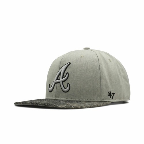 Мужские кроссовки 47 Brand Atlanta Braves Strapback из змеиной кожи - серый