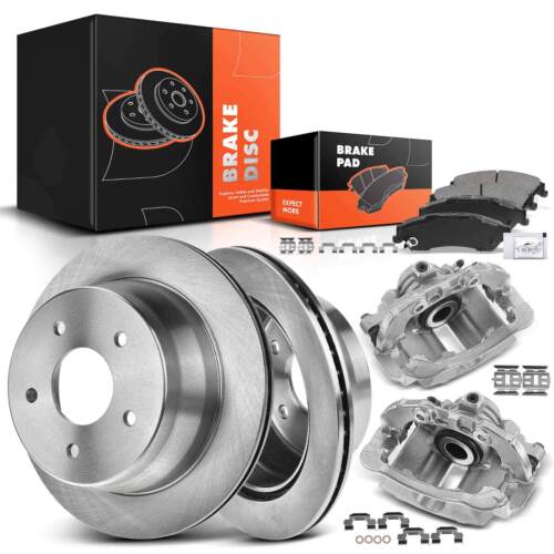 Rear Disc Rotor & Ceramic Brake Pad + Brake Caliper for Chevy Blazer 98-05 S10