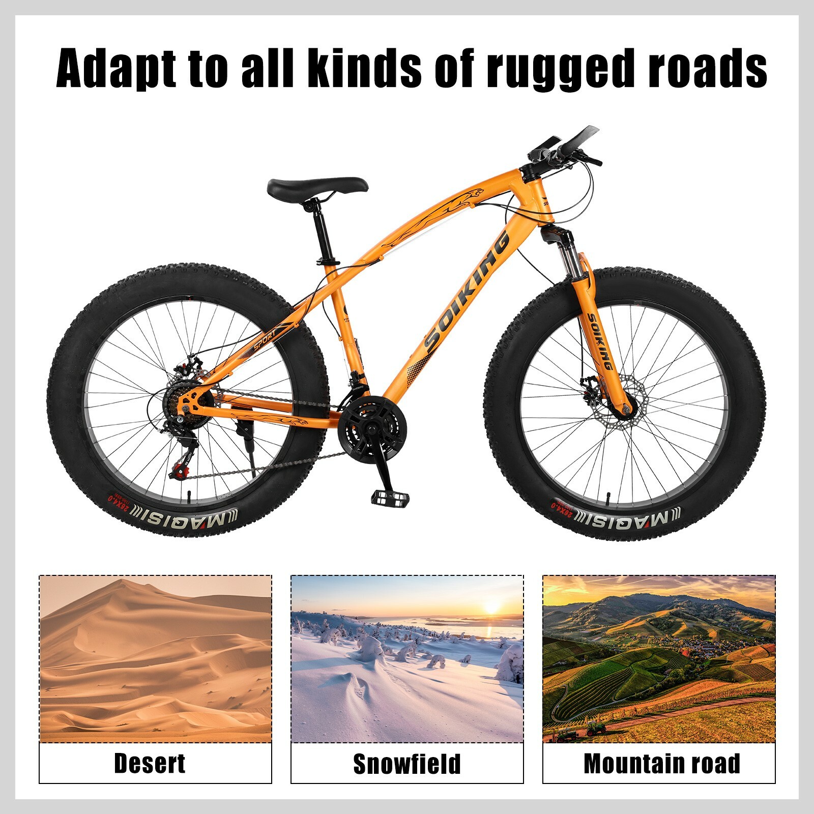 26 inch Mountain Bike Fat Tire Bike Full Suspension MTB Bicycle For Adult