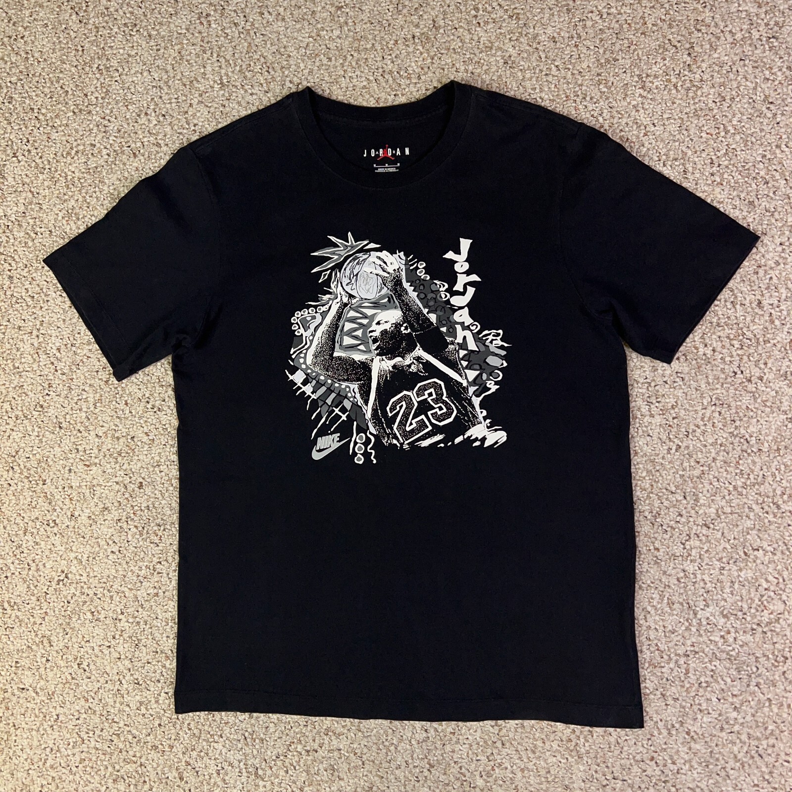 ★ Nike★ Jordan Jumpman Short Sleeve T-Shirt M Carbon Heat Air Jordan Men's Jumpman Emblem T-Shirt in Carbon Heather