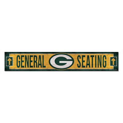 Деревянная вывеска Green Bay Packers General Seating 6x36