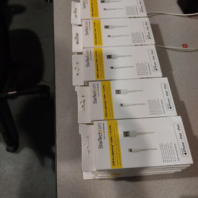 LOT OF 25 NEW StarTech 3' USB To Lightning Cable White RUSBLTMM1M