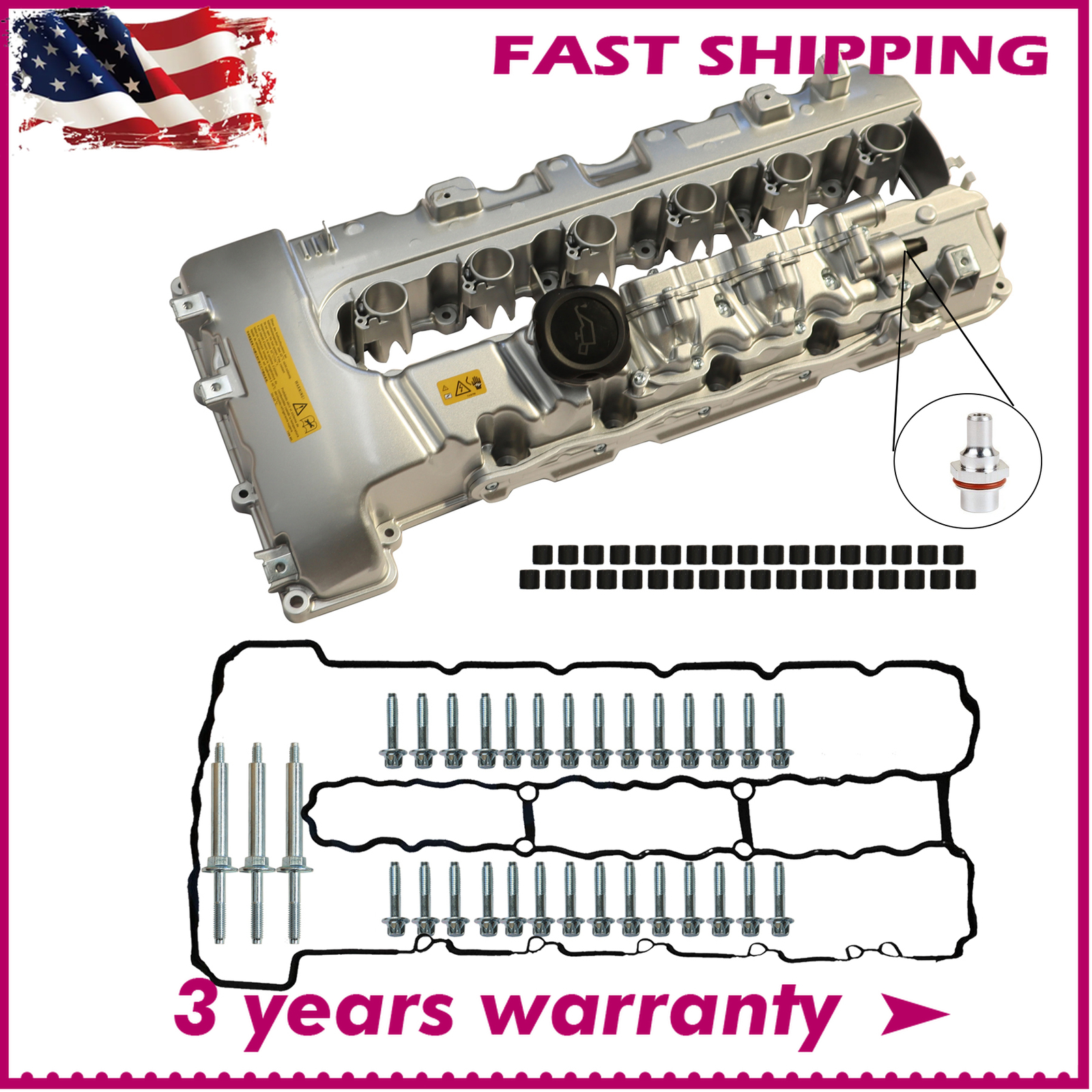 ALUMINUM Valve Cover for BMW N54 135i 335i 335xi 335is 535i xDrive 740i X6 Z4