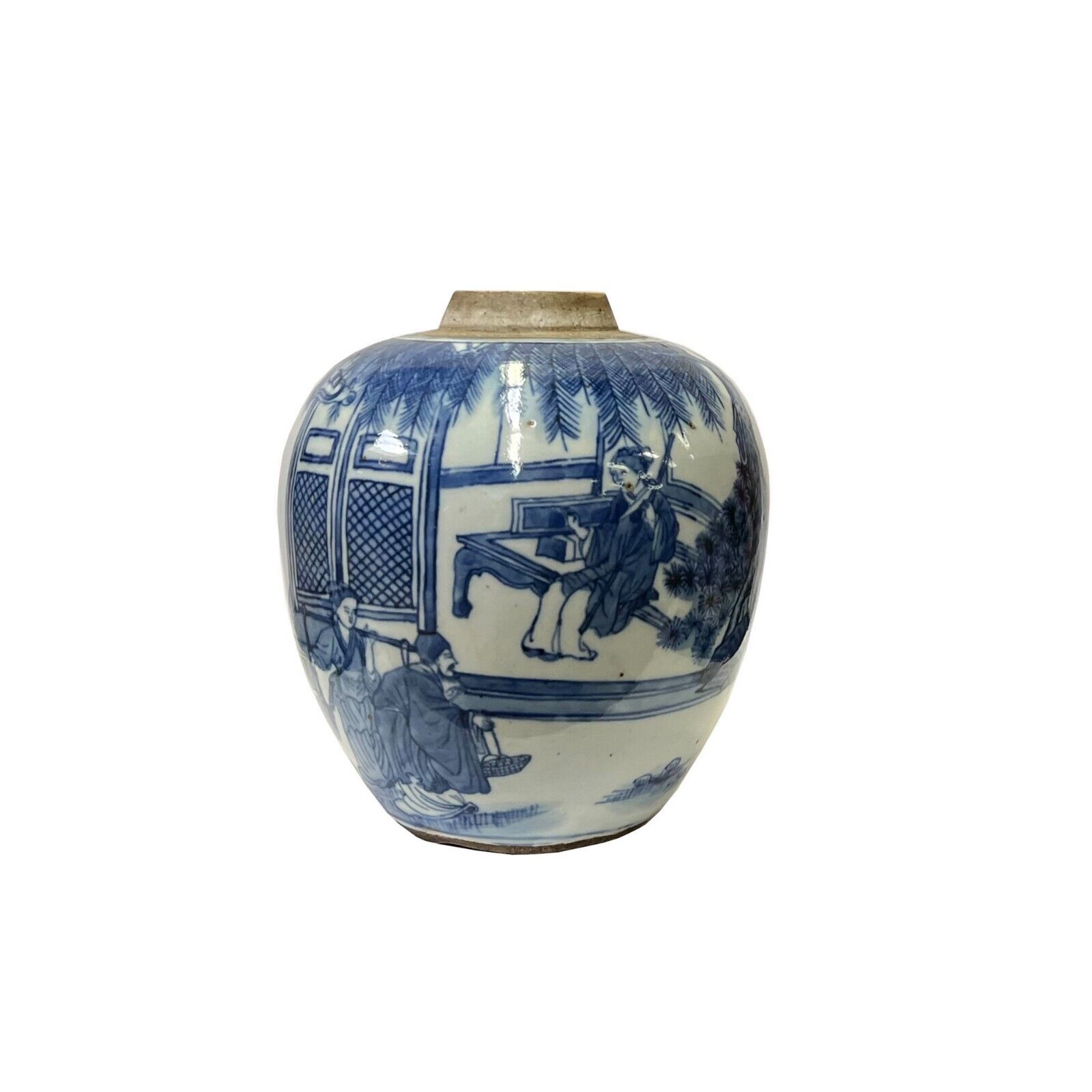Oriental Lady House Small Blue White Porcelain Ginger Jar ws3331S Oriental Lady House Small Blue White Porcelain Ginger Jar ws3331S