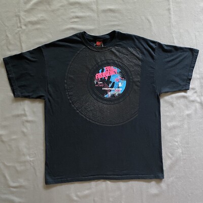VTG 2000s Mad Engine T Shirt Mens XL Black Full Frequency Stereophonic Vinyls