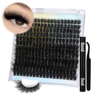 Fluffy Lash Extension Kit Lash Clusters Kit D Curl Volume Eyelash Extensions ...