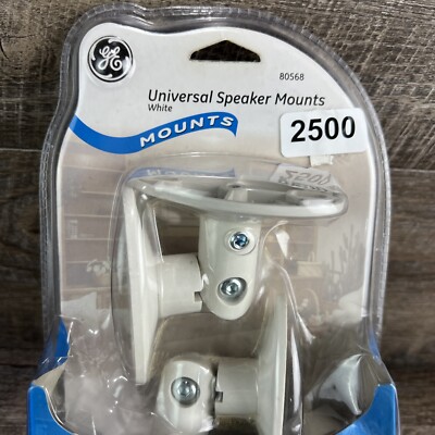 New UNIVERSAL GE Adjustable White Speaker Mount for Wall or Ceiling 80568 FreSHP