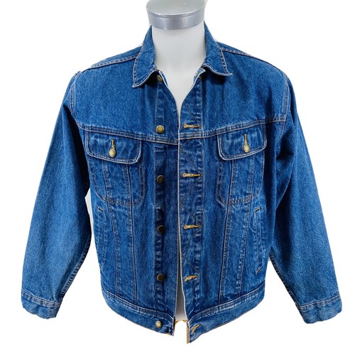 WRANGLER Rugged Wear Men's Size M Blue Denim Collared Jacket