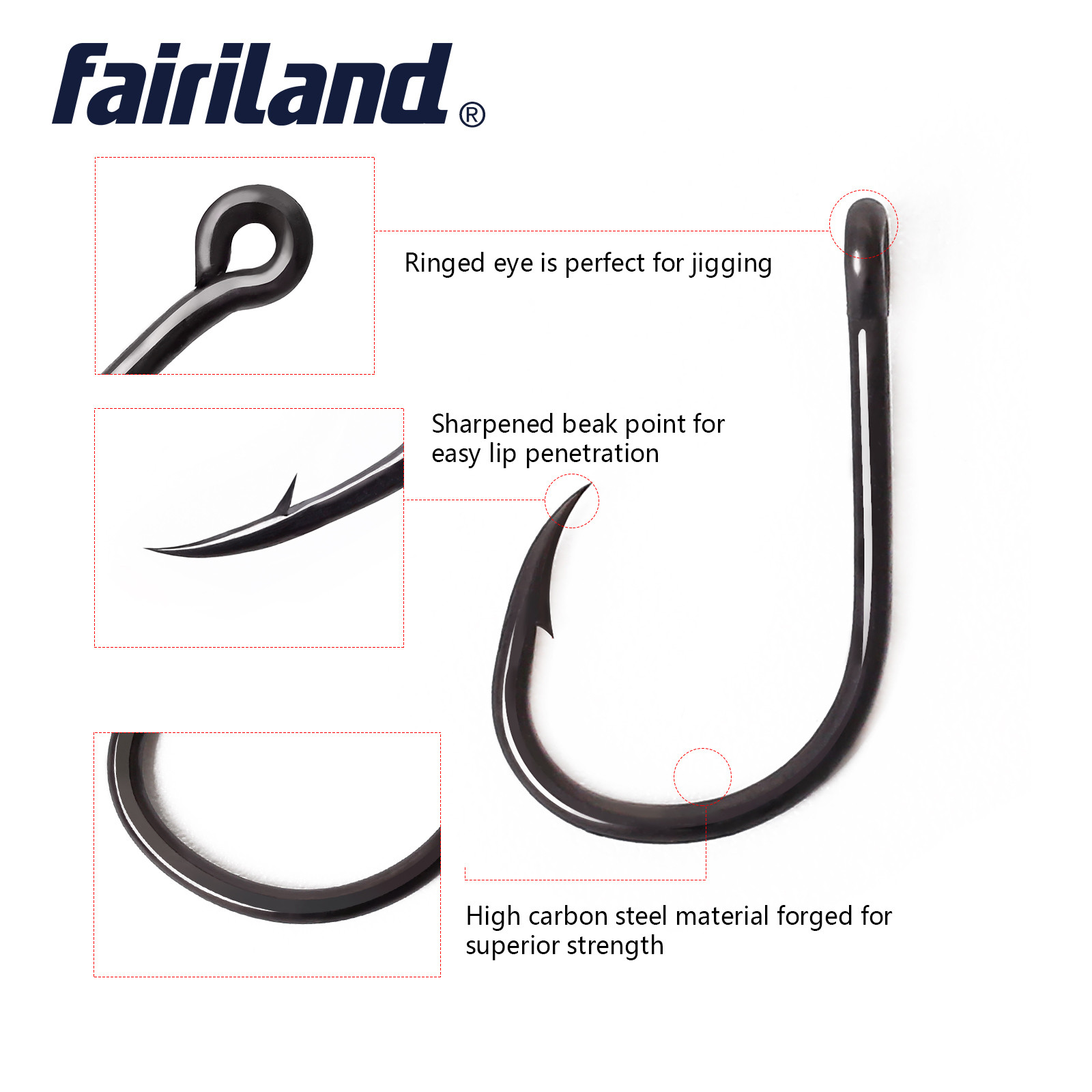 50//100//200pcs//lot Fishing Hook Carbon Steel Circle Barbed Coated Bait Fish Hooks