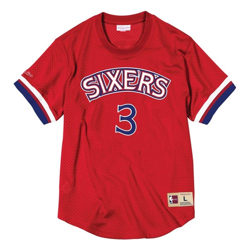 

[BA8X4G-P76-R-KVA] Мужская сетка Mitchell - Ness NBA, имя и номер, круглый вырез Allen I, Red philadelphia 76ers