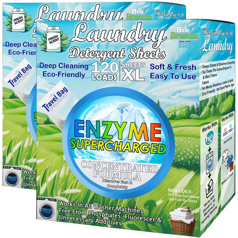 Laundry Detergent Sheets (240 Loads) Eco Hypoallergenic & Enzyme Washing