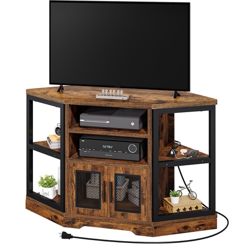 For 55 Inch Tv Entertainment Media Console With Power Outlet