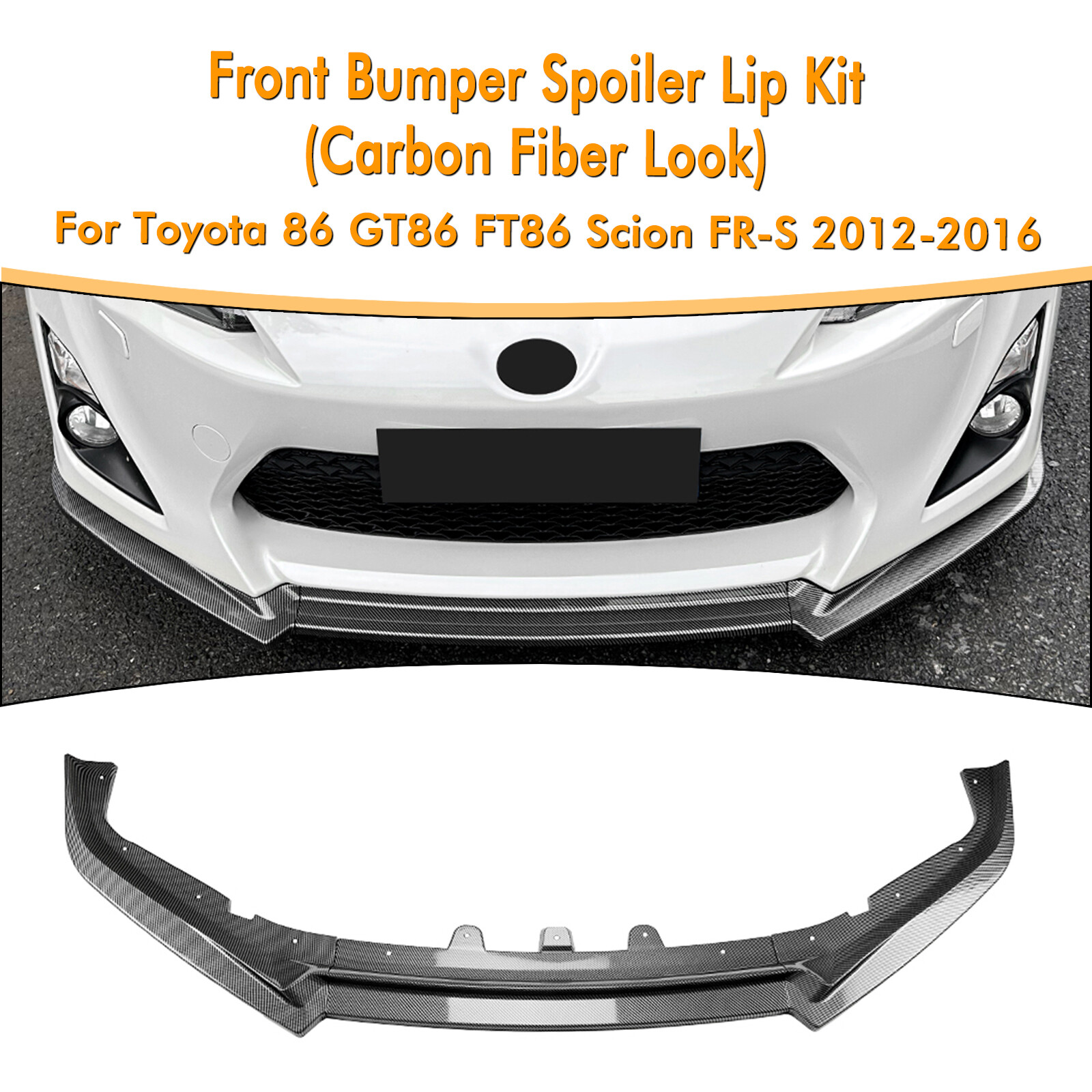 Front Bumper Spoiler Lip Body Kit For Toyota 86 GT86 FT86 Scion FR