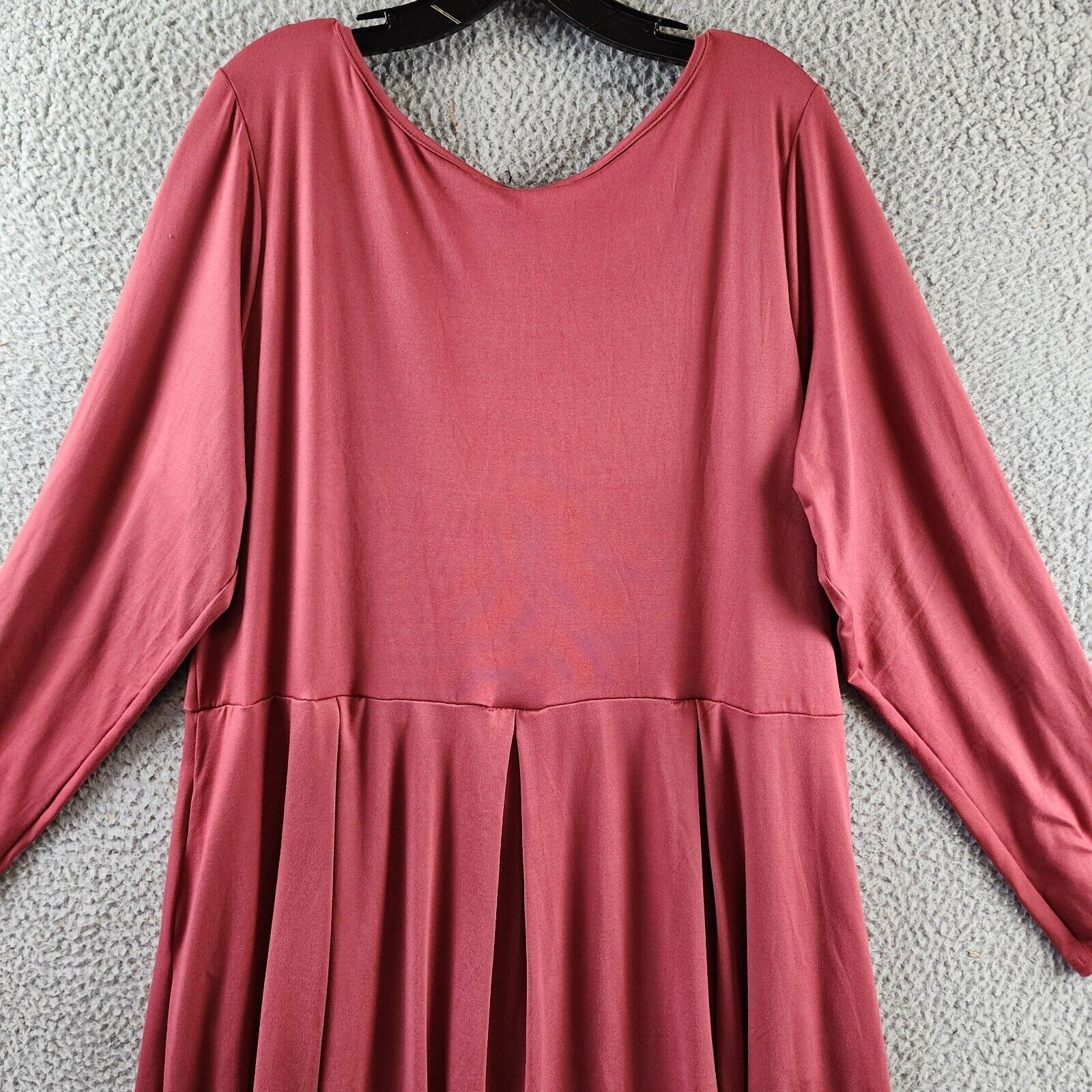 24seven Comfort Apparel Plus Fit And Flare Midi Dress Women's 2X Brick Pullover - Picture 12 of 14