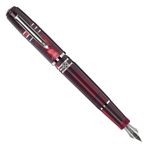 Marlen The Key To Success Fountain Pen | Italian Resin, Silver | Red