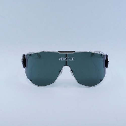 Pre-owned Versace Ve2268 10003h Silver/dark Green 42-142-115 Sunglasses